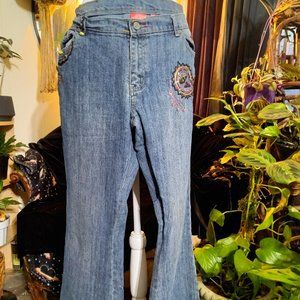 Embroidered Paisley Jeans